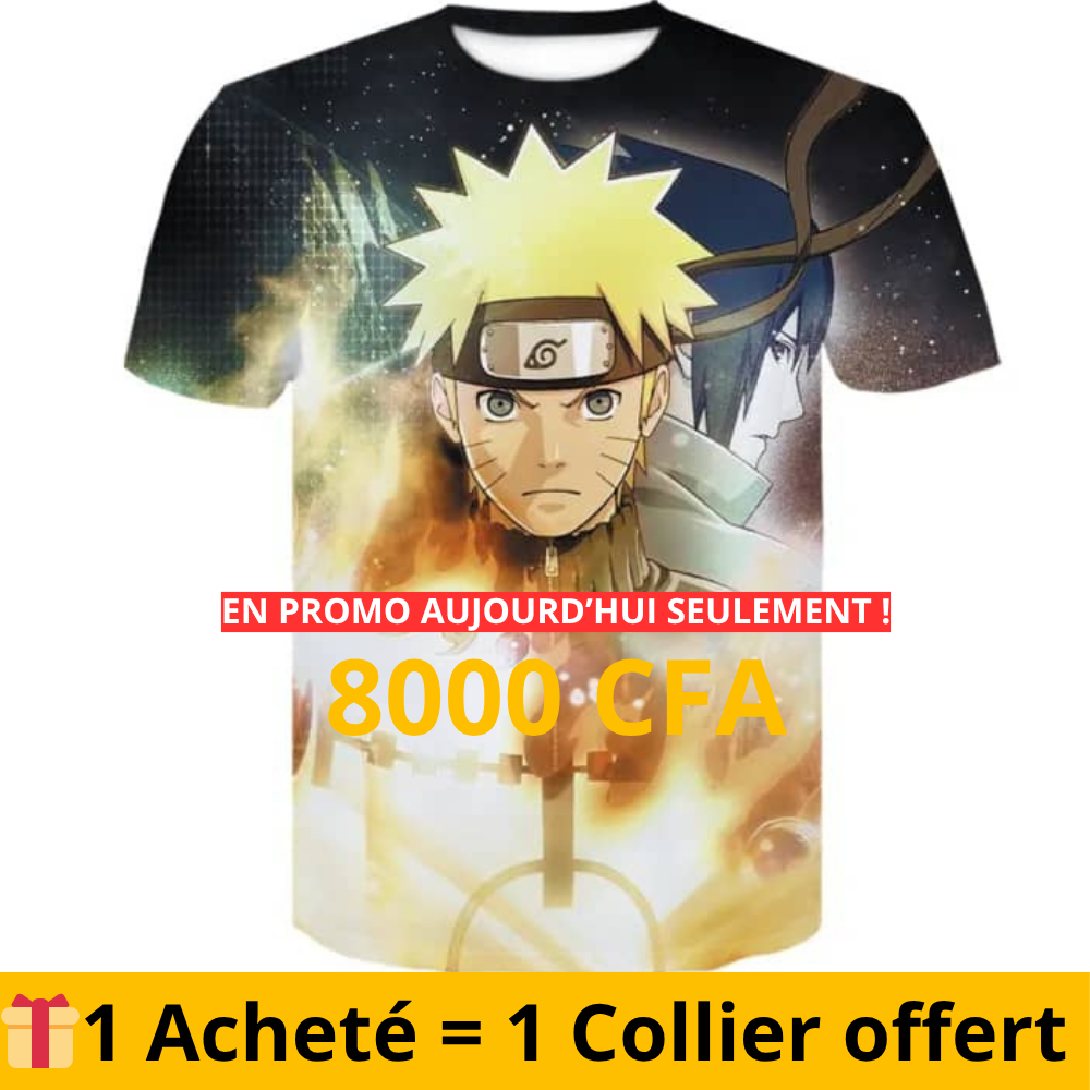 Tee-Shirt Naruto Determination ⚡🔥